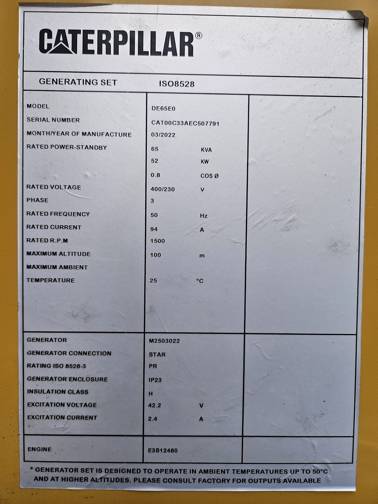 Cat C3.3 DE65E0 4
